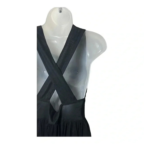 1412. MILLAU EMBROIDERED MESH MINI DRESS SIZE SMALL BLACK W/GRAY EMBROIDERY - Picture 6 of 9